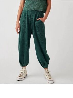 Free People Freya Emerald Spell Knit Joggers